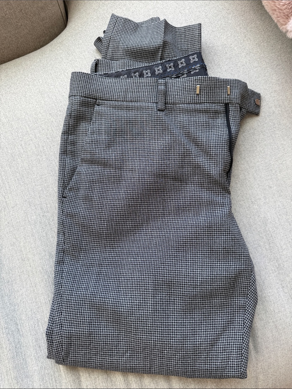 Gray Micro-Check Men's Dress Pants